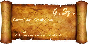 Gertler Szabina névjegykártya